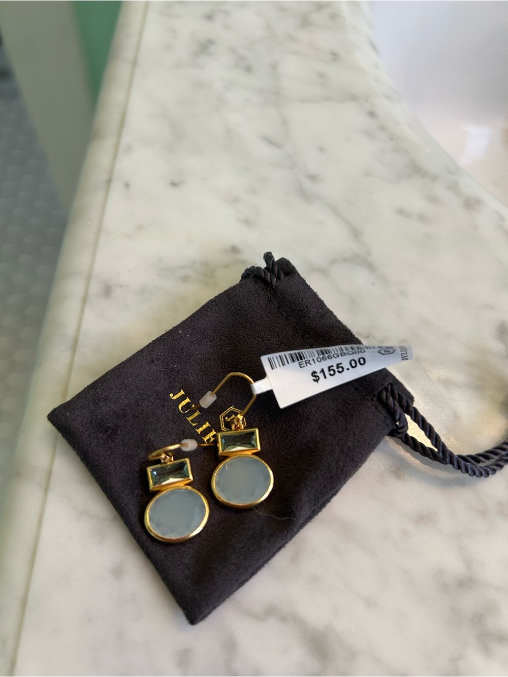 Julie Vos Gold and Light Blue Drop Earrings